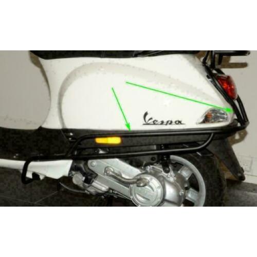 Vespa S LX LXV sierbeugelset zijscherm matzwart NIEUW