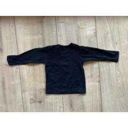 Z.g.a.n.Zwarte longsleeve van Babystyling, konijn, maat 74
