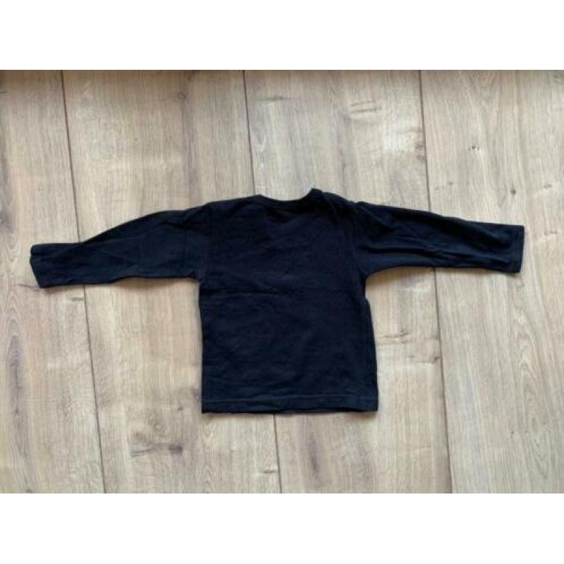Z.g.a.n.Zwarte longsleeve van Babystyling, konijn, maat 74