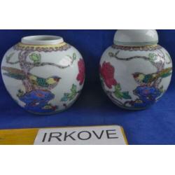 SET CHINESE GEMBERPOTTEN * Met FAZANT *