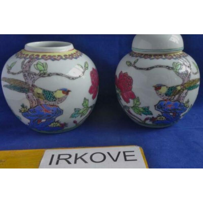 SET CHINESE GEMBERPOTTEN * Met FAZANT *