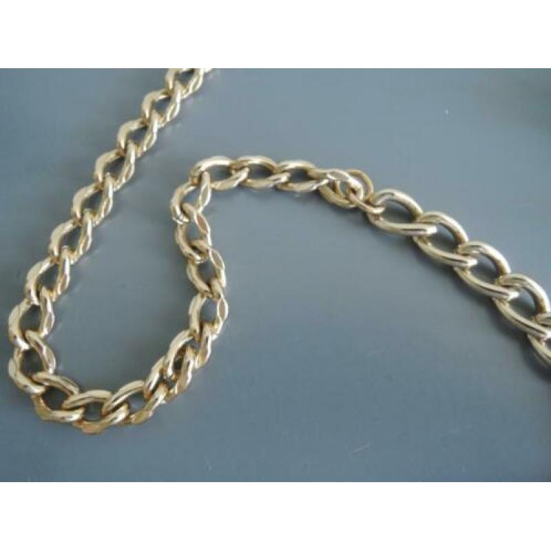 Lange vintage ketting in goudkleur