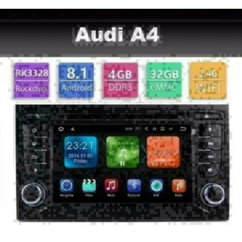 Audi A4 A3 navigatie radio wifi android 8.1 carplay dab+ dvd
