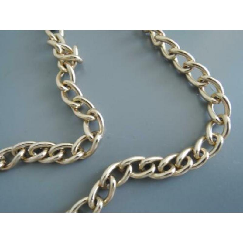 Lange vintage ketting in goudkleur