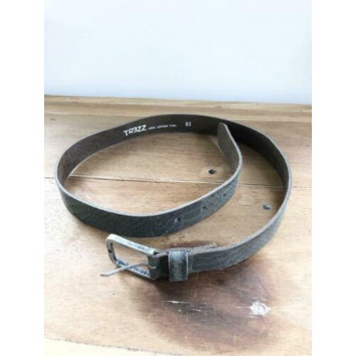Trezz leren riem groen/grijs, maat 95 - NP 39,95 - deloox
