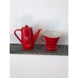 DE Koffiepot & filter Rood