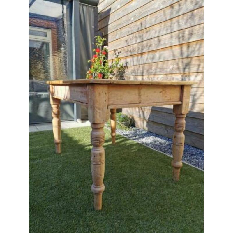 Antieke Engelse grenen houten eettafel 120 x 80 x 78