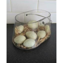 Eiermand Glas met Paaseieren (van Toonbank Melkboer)'