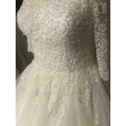 prinses model 44-46-48 maat kant bruidsjurk