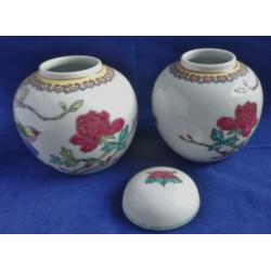 SET CHINESE GEMBERPOTTEN * Met FAZANT *