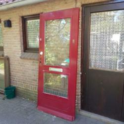Hardhouten Merbau voordeur HR++ glas en brievenbus