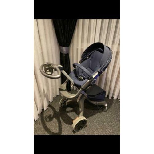 Stokke kinderwagen x ploeg V6 blauw