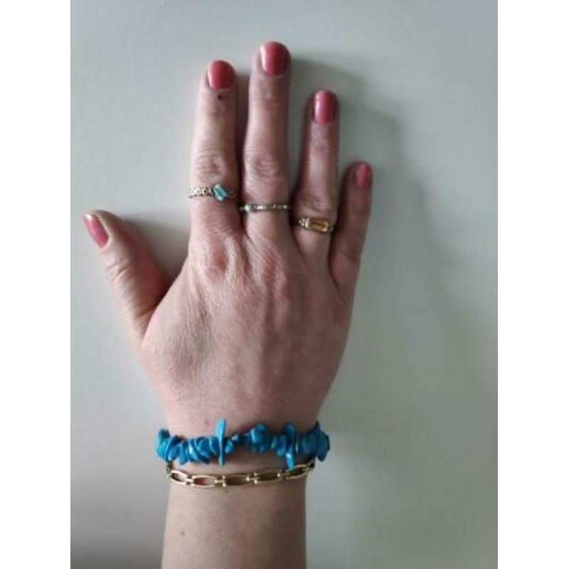 Vintage turqueniet ketting en armband. Romy Boomsma stijl