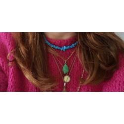 Vintage turqueniet ketting en armband. Romy Boomsma stijl