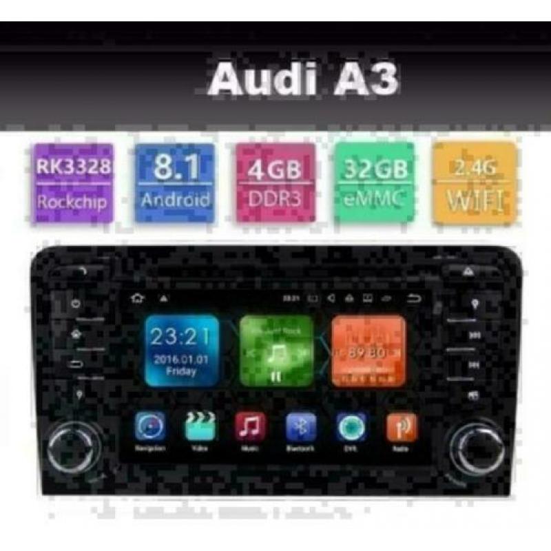 Audi A4 A3 navigatie radio wifi android 8.1 carplay dab+ dvd