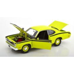 Plymouth Duster 340 1971 Geel / Zwart 1-18 Ertl Autoworld Li