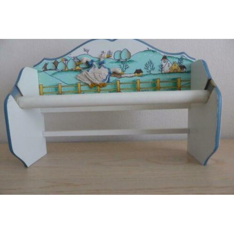 Keukenrolhouder, gans, hout