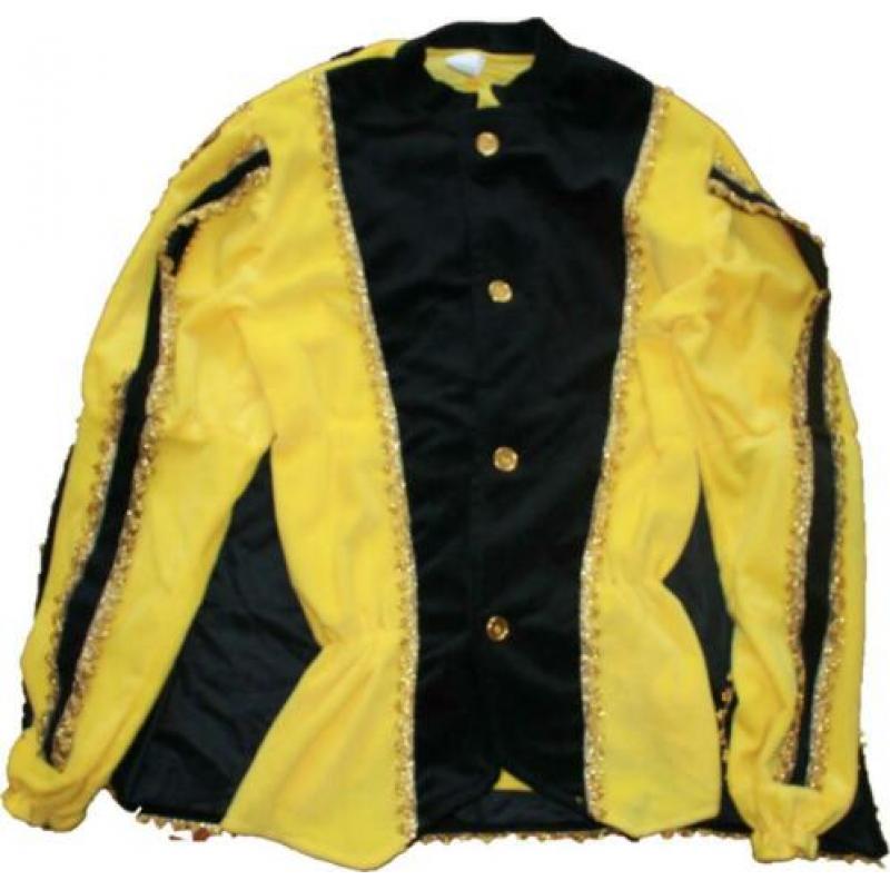 Luxe Zwarte Piet Pak/Kostuum Geel/Zwart S