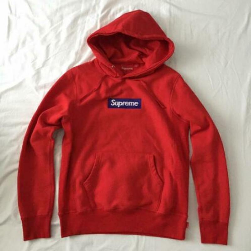 Rode Supreme box logo hoodie seizoen 17FW trui rood paars