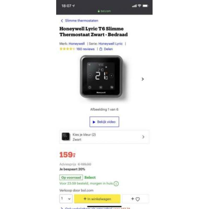 Honeywell Lyric T6 smart thermostaat nieuw