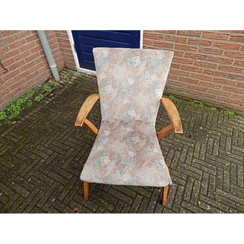 Oude Stoel - webe eiken gelderland Brocante Vintage Retro
