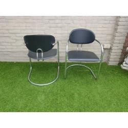 Vintage effezeta eetkamerstoelen Italiaans design buisframe