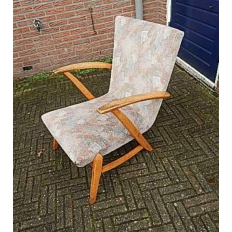 Oude Stoel - webe eiken gelderland Brocante Vintage Retro