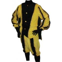 Luxe Zwarte Piet Pak/Kostuum Geel/Zwart S