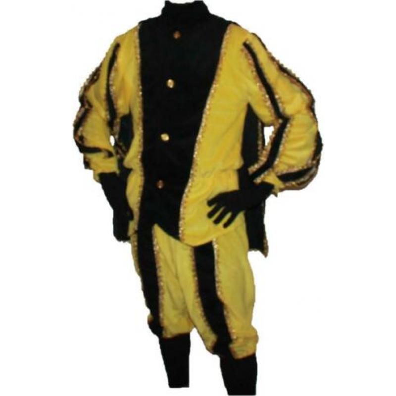 Luxe Zwarte Piet Pak/Kostuum Geel/Zwart S