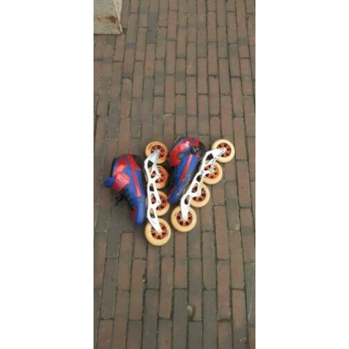 Mooie bont skeelers maat 40 blauw/rood