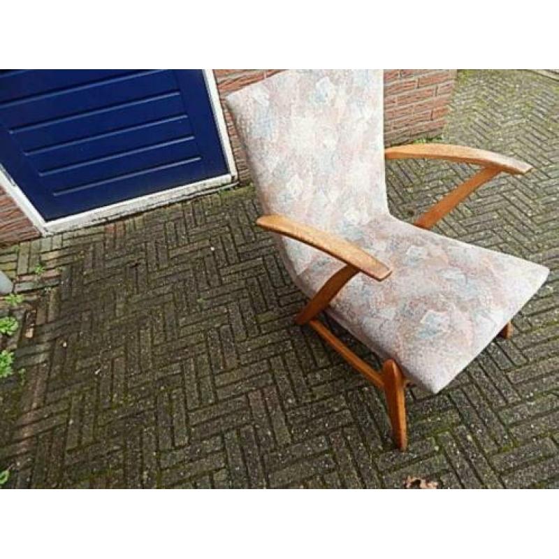 Oude Stoel - webe eiken gelderland Brocante Vintage Retro