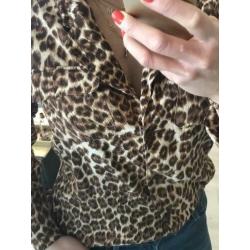 Tijgerprint blouse Samsoe & Samsoe maat L als nieuw