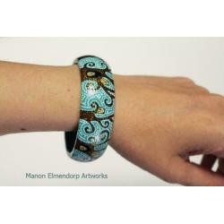 Unieke Handbeschilderde Armband "Forest Of Owls"