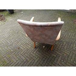 Oude Stoel - webe eiken gelderland Brocante Vintage Retro