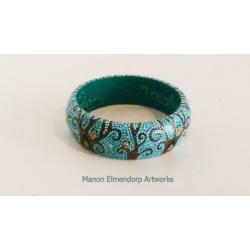 Unieke Handbeschilderde Armband "Forest Of Owls"