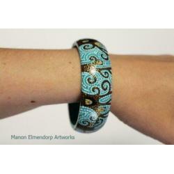 Unieke Handbeschilderde Armband "Forest Of Owls"