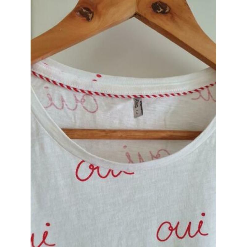 ONLY t Shirt wit+rood L/40 ??PRIJS €6,00??