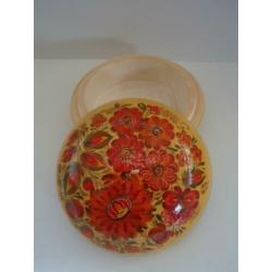 Dekseldoos Sieraden Postzegel Doos Hout Juwelen Brocante