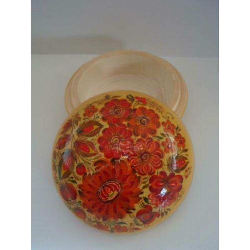 Dekseldoos Sieraden Postzegel Doos Hout Juwelen Brocante