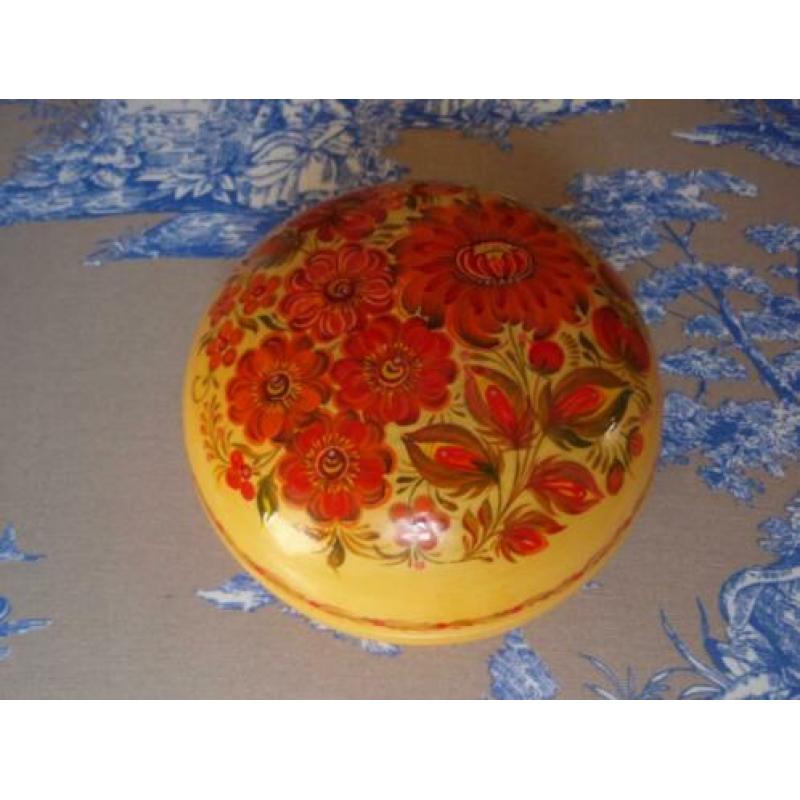 Dekseldoos Sieraden Postzegel Doos Hout Juwelen Brocante