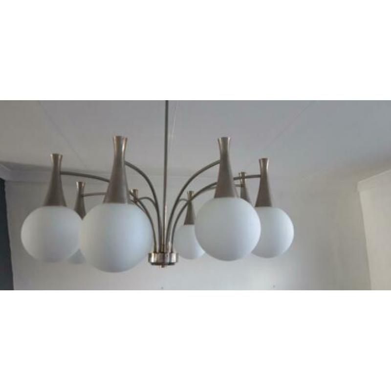 vintage hanglamp Boulanger, ontwerp Sciolari bollen