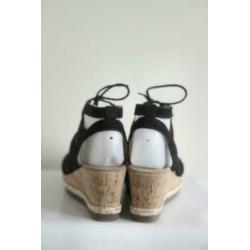 Nieuw! Gabor - Zwart suede sandalen met sleehak - Mt 36