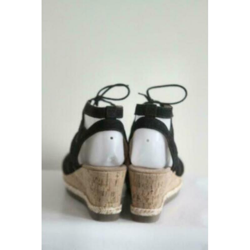 Nieuw! Gabor - Zwart suede sandalen met sleehak - Mt 36