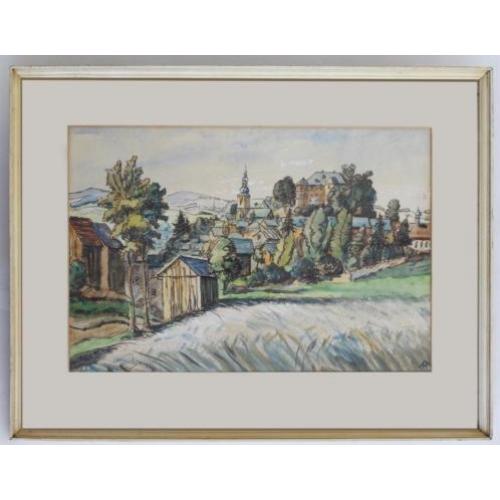 mooie aquarel Hohenberger - Schauenstein Frankenwald