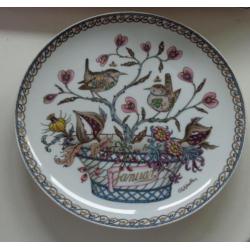 hutschenreuther maandserie wandborden,onderzetters,eierdop