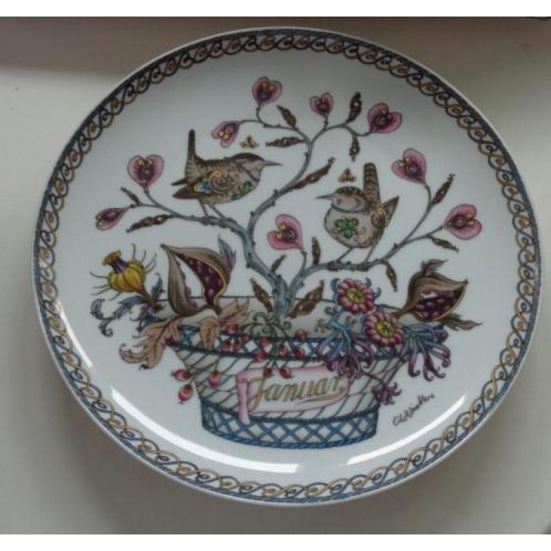 hutschenreuther maandserie wandborden,onderzetters,eierdop