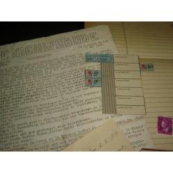 Oorlog wo2 bonnen geld munt krant foto document set 2 ww2