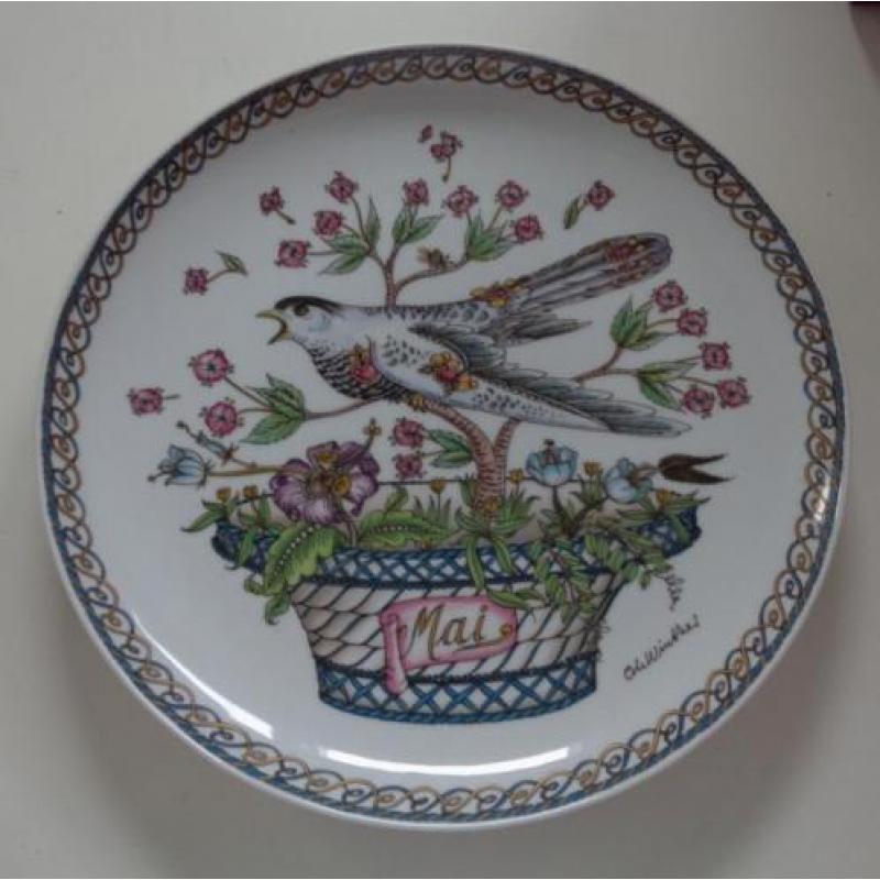 hutschenreuther maandserie wandborden,onderzetters,eierdop