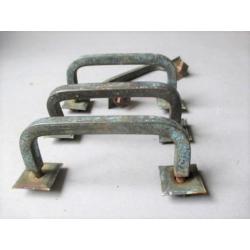 4 Vintage bronzen Industriele kastgreep Ladegreep LH=9x3cm