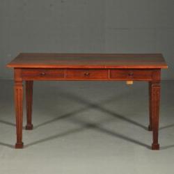 Antieke bureaus / Strakke partnerschrijftafel met 6 laden...